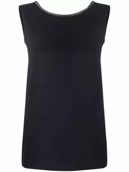 Fabiana Filippi трикотажный топ с эффектом металлик, синий