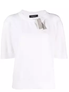 Fabiana Filippi трикотажный топ с бантом, белый