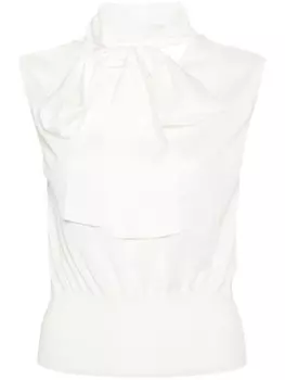 Fabiana Filippi трикотажный топ с бантом, нейтральный цвет