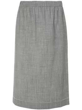 Fabiana Filippi юбка из ткани шамбре с декоративной строчкой, серый