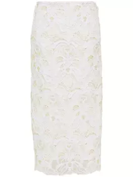 Fabiana Filippi юбка рыхлой вязки с вышивкой, нейтральный цвет