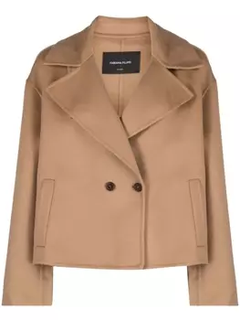 Fabiana Filippi укороченный двубортный жакет, коричневый