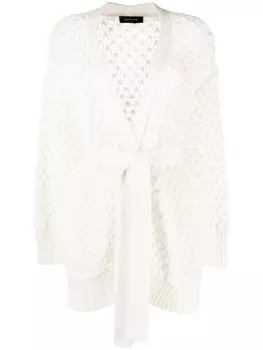 Fabiana Filippi вязаный кардиган с поясом, белый