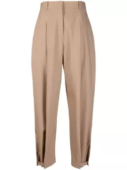 Fabiana Filippi зауженные брюки со складками, коричневый