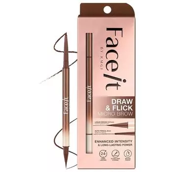 Face It Draw And Flick Micro Brow 0,4 г. 02 Средне-Medium Brown, Medium Brown