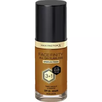 Facefinity All Day Flawless Foundation цвет W100 Какао Max Factor, 30 ml