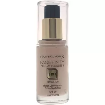 Facefinity All Day Flawless Тональный крем 3 в 1 SPF20 # 40 Светлый цвет слоновой кости для женщин 30 мл Max Factor