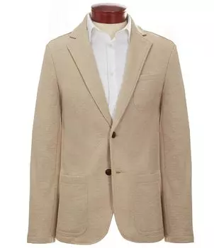 Faherty эластичный блейзер приталенного кроя с вырезом и лацканами, неструктурированный вход, бежевый