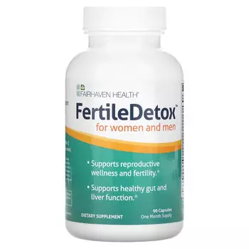 Fairhaven Health, FertileDetox, добавка для детоксикации для женщин и мужчин, 90 капсул