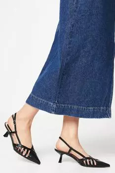 Faith: туфли-лодочки на пятке с пяткой на пятке Camille Lattice Dorothy Perkins, черный