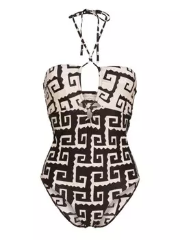 Faithfull the Brand купальник Ola с вырезом халтер, коричневый