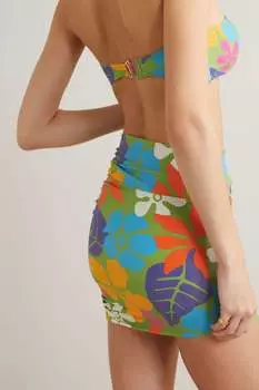 FAITHFULL THE BRAND + NET SUSTAIN мини-юбка Noa из эластичного ЭКОНИЛА с цветочным принтом, желтый