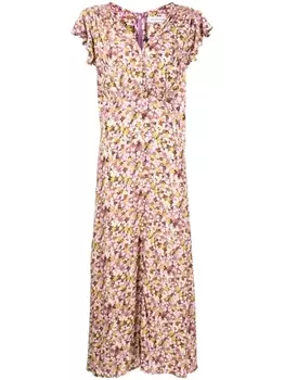 Faithfull the Brand платье миди Magdelena с V-образным вырезом, фиолетовый