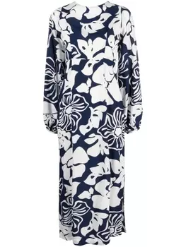 Faithfull the Brand платье миди Rosarito с цветочным принтом, синий