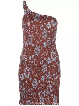 Faithfull the Brand платье мини Oceania с принтом, коричневый