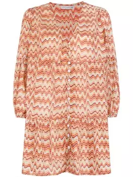 Faithfull the Brand платье мини Pauletta с принтом Vadella, оранжевый