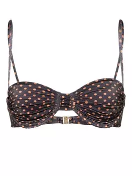 Faithfull the Brand топ бикини Stefania в горох, серый