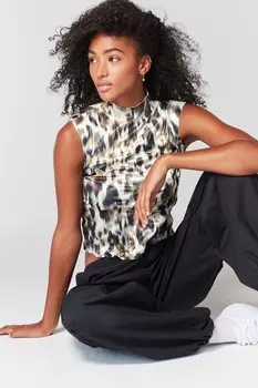 Фактурная блузка без рукавов Next, коричневый