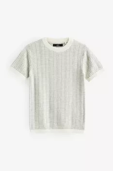 Фактурная футболка (3–16 лет) Next, серый