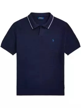 Фактурная футболка-поло Jonny с вышитым логотипом POLO RALPH LAUREN, синий