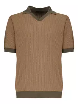 Фактурная футболка поло Zanone, нейтральный