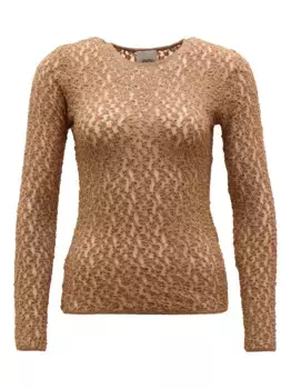 Фактурная футболка с длинным рукавом ISABEL MARANT, коричневый