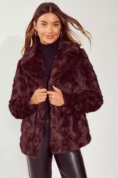 Фактурная искусственная шуба Friends Like These, красный