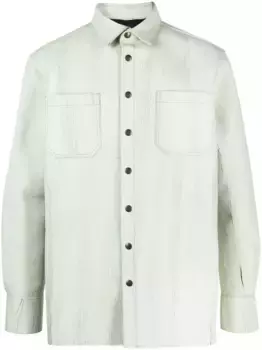 Фактурная кожаная рубашка BOTTER, зеленый