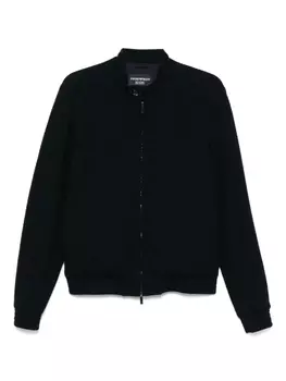 Фактурная куртка-бомбер Emporio Armani, синий