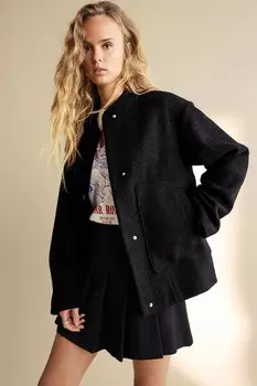 Фактурная куртка бомбер Next, черный