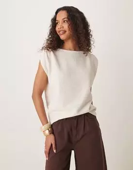 Фактурная майка без рукавов ASOS DESIGN в каменном цвете