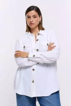 Фактурная рубашка Curve с волдырями River Island, белый