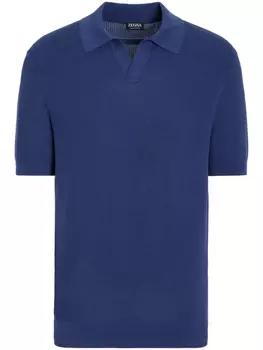 Фактурная рубашка поло Zegna, синий