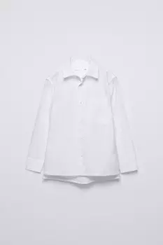 Фактурная рубашка с карманом ZARA, белый