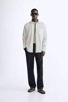 Фактурная рубашка ZARA, белый