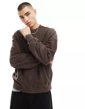 Фактурная толстовка коричневого цвета Bershka