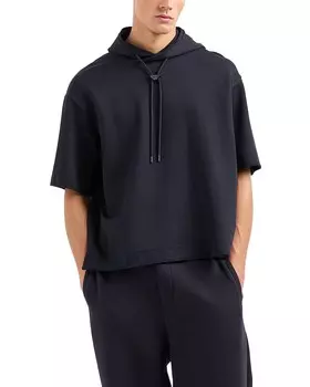 Фактурная толстовка с коротким рукавом Emporio Armani, синий