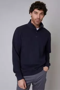 Фактурная толстовка с широким воротником Threadbare, синий