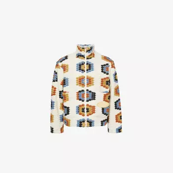 Фактурная трикотажная куртка свободного кроя с высоким воротом Honor The Gift, бежевый