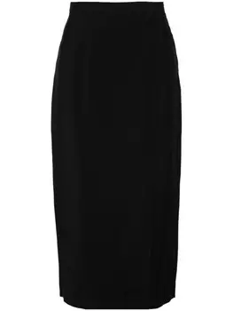 Фактурная юбка миди с запахом Gentry Portofino, черный