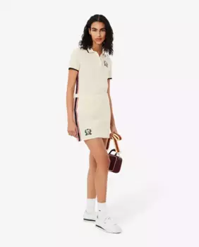 Фактурная юбка пике французского производства Lacoste, белый