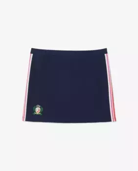 Фактурная юбка пике французского производства Lacoste, тёмно-синий