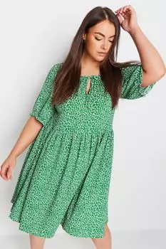 Фактурное мини-платье с цветочным принтом Yours, зеленый