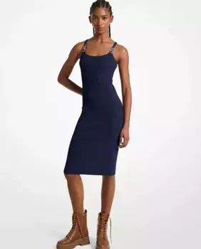 Фактурное облегающее платье Michael Michael Kors, тёмно-синий