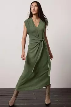 Фактурное платье миди Mint Velvet, зеленый