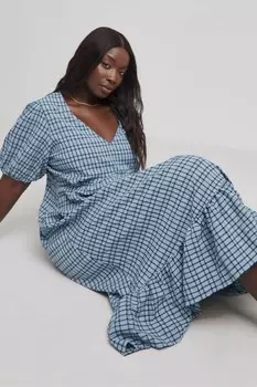 Фактурное платье миди Simply Be, синий