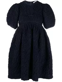 Фактурное платье Simi с объемными рукавами Cecilie Bahnsen, синий