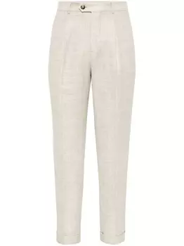 Фактурные брюки Brunello Cucinelli, нейтральный цвет