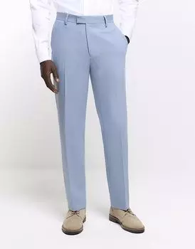 Фактурные брюки из костюма River Island синего цвета