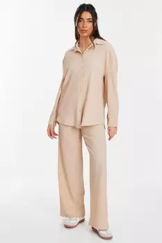 Фактурные брюки-палаццо Stone с высокой талией QUIZ Clothing